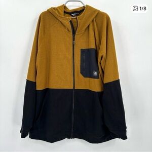 Outdoor Research Trail Mix Hoodie Mens XXL Black/Gold Full Zip Microgrid Fleece